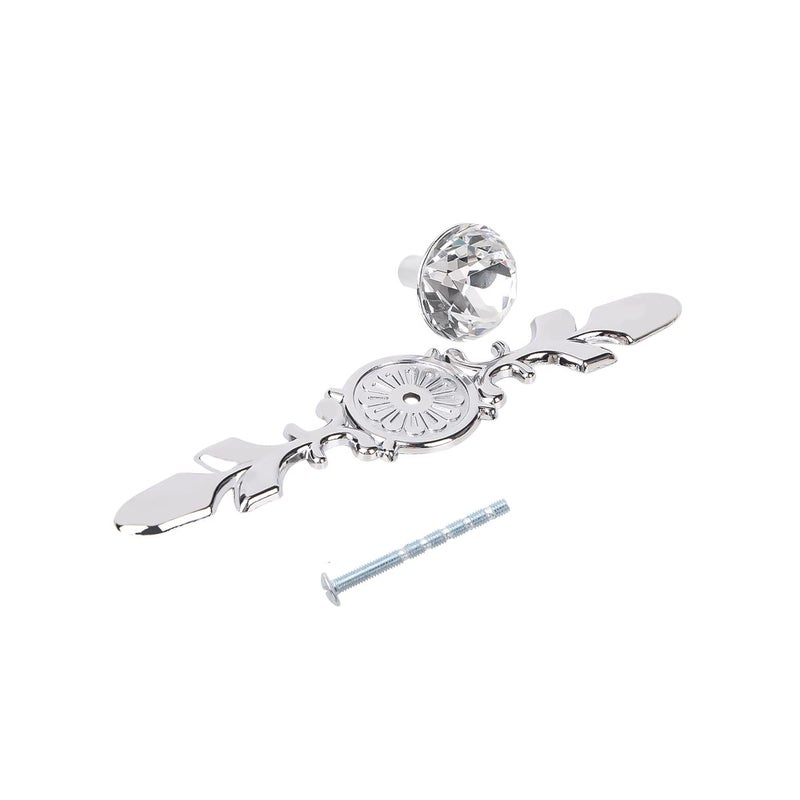Fvstar 10pcs Crystal Cabinet Knobs, Glass Cabinet Pulls Handles with Plate, Diamond Dresser Drawer Knobs, Decorative Furniture Door Hardware for Kitchen Bathroom Cupboard, 4.7 inch - Image 5